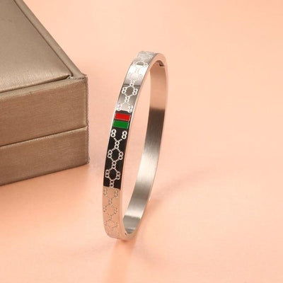 Charm Cuff Bracelets Bangle for Women Stainless Steel Gold Plating 4mm 6mm 8mm Width Luxury Wristband Wedding Female Jewelry