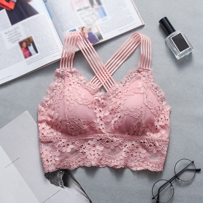 Fashion Casual Women Lady Lace Strap Bras Tops Tube Ch Wrap Woman Underwear Cross Beauty Back Tank Tops