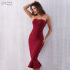 Adyce 2019 New Summer Women Bandage Dress Vestido Sexy Sleeveless Strapless Blue Club Dress Elegant Celebrity Runway Party Dress