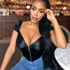 Sibybo Ruffles Zipper Slim Summer Crop Top Women Fashion V-Neck Backless Sexy Tank Top Solid Beachwear Casual Women Tops