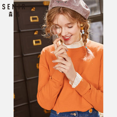 SEMIR 2019 Cashmere Knitted Sweater Women Pullovers Turtleneck Autumn Winter Basic Women Sweaters Korean Style Slim Fit Black