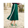 INMAN Autumn High Waist Slim Literary Retro Casual All-match Women A-line Pleated Long Skirt