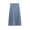 INMAN Autumn High Waist Slim Literary Retro Casual All-match Women A-line Pleated Long Skirt