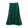 INMAN Autumn High Waist Slim Literary Retro Casual All-match Women A-line Pleated Long Skirt