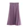 INMAN Autumn High Waist Slim Literary Retro Casual All-match Women A-line Pleated Long Skirt