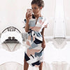 Summer Dress 2019 Women Boho Style Geometric Print Beach Dress Elegant Party Dresses with Belt Vestidos de fiesta Plus Size XXXL