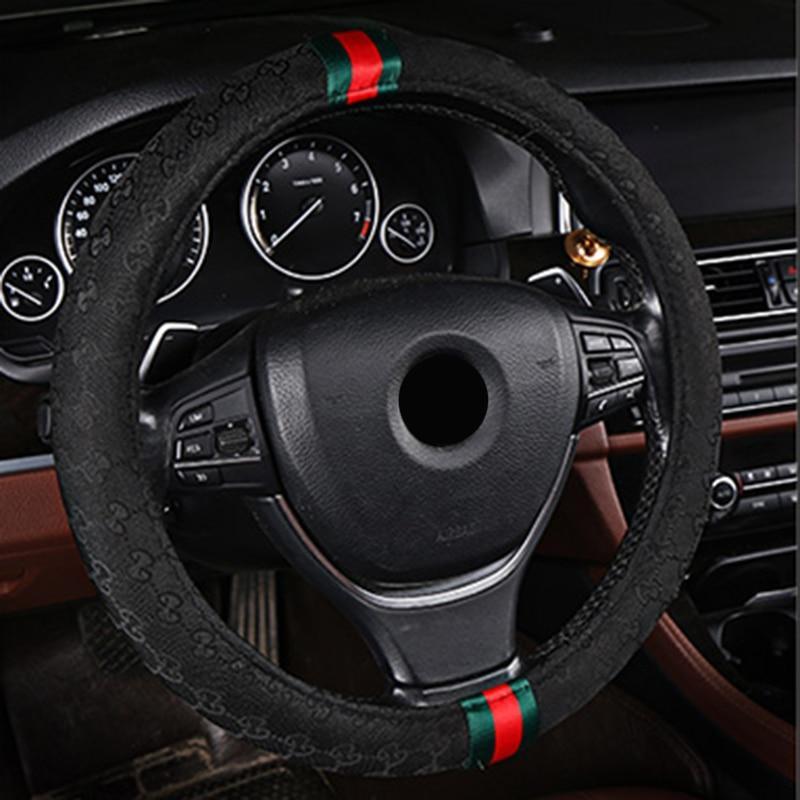 Car steering-wheel 38cm Hand-stitched Micro Fiber Leathe Car Steering Wheel Cover Fit For Most Cars Styling