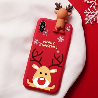 Christmas Cartoon Deer Case For iPhone XR 11 Pro XS Max X 5 5S Silicone Matte Cover For iphone 7 8 6 S 6S Plus 7Plus Case Bear