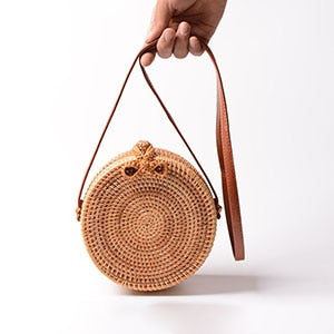 Vintage Handmade Women Rattan Bag Woven Bow Shoulder Bags Beach Straw Bag Messengers B161