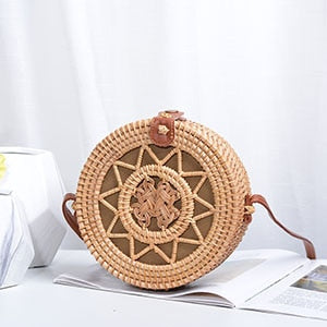 Vintage Handmade Women Rattan Bag Woven Bow Shoulder Bags Beach Straw Bag Messengers B161