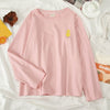 Harajuku Vintage t shirt Ulzzang Girlfriends kawaii rainbow stripe t-Shirts autumn Women Casual Loose long Sleeve pink Top Femme