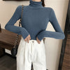 fashion Letter embroidery Turtleneck Basic T Shirt Women Long Sleeve Tee Shirt Harajuku Casual Solid Tees For Female Autumn Tops