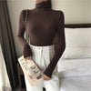 fashion Letter embroidery Turtleneck Basic T Shirt Women Long Sleeve Tee Shirt Harajuku Casual Solid Tees For Female Autumn Tops