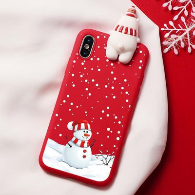 Christmas Cartoon Deer Case For iPhone XR 11 Pro XS Max X 5 5S Silicone Matte Cover For iphone 7 8 6 S 6S Plus 7Plus Case Bear