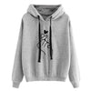 Fashion Women Hoodie Sweatshirts Heart Finger Pattern Drawstring Long Sleeve Ribbed Cuffs Casual Thin Pullover Lady Hooded Tops