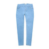 Autumn Winter minimalist Women Denim Skinny Stretch Fake Front Pocket Medium Waist Washed Blue Slim Elastic Lady Jeans