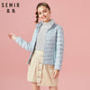 SEMIR 2019 Down Winter Jacket Women Cotton Short Jackets New Down Padded Hooded Warm Autumn Slim Coat Female Casual Tops