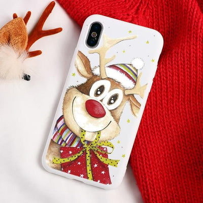 Merry Christmas Santa Claus Deer Xmas Print Silicon Soft TPU Phone Case For iPhone 7 8 6 6S Plus XR X 11 Pro XS Max 5 5S SE Case