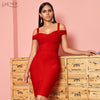 ADYCE Off Shoulder Bodycon Bandage Dress Women Sexy Wine Red Spaghetti Strap Club Dress Vestidos Celebrity Evening Party Dresses