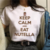 Nutella Kawaii Print T Shirt Women 90s Harajuku Ullzang Fashion T-shirt Graphic Cute Cartoon Tshirt Korean Style Top Tees Female