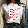 Nutella Kawaii Print T Shirt Women 90s Harajuku Ullzang Fashion T-shirt Graphic Cute Cartoon Tshirt Korean Style Top Tees Female