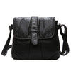 CmetNi Black Small Women Messenger Bag Soft Washed PU Leather Crossbody Bag Female Handbag Purses Chain