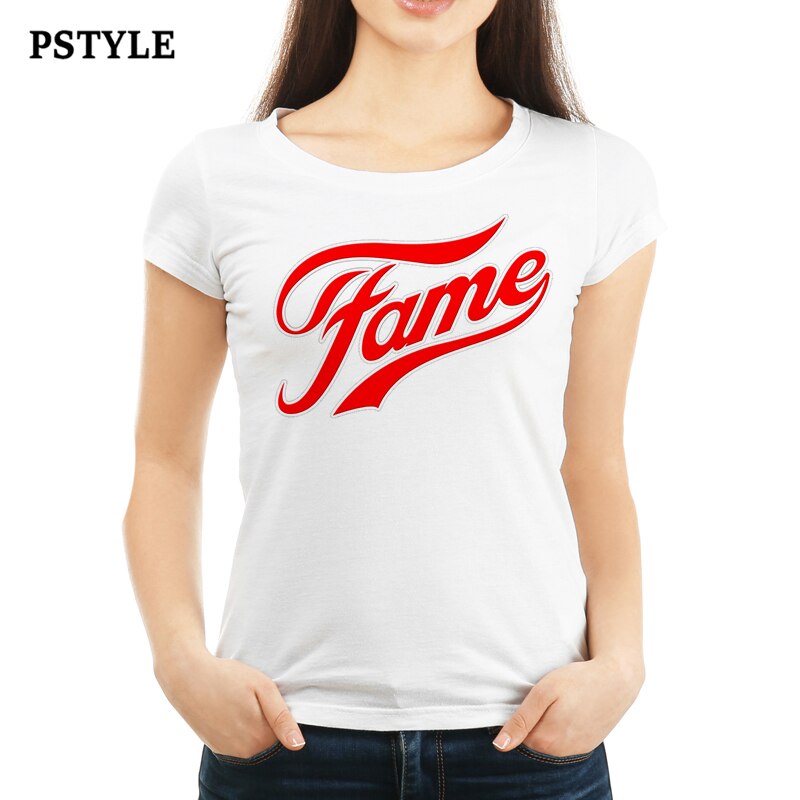 Pstyle T Shirt Vintage Fame Letter Print T-shirt Summer Short Sleeve Tees Womens O-neck Modal Shirts Brand Clothes