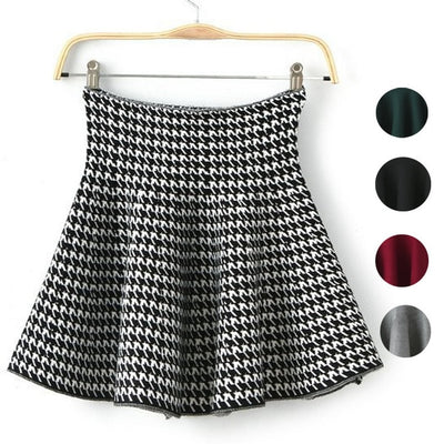 2015 New Autumn Winter Short Skirts Woman High Waist Knitting Woolen Skirt Female Plus Size Pleated Skirt Free ShippingC028