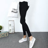 2016 Women Black Color Woven Cloth Leggings Fashion Elastic High Waist Pants Slim Pencil Fitness Leggings D132