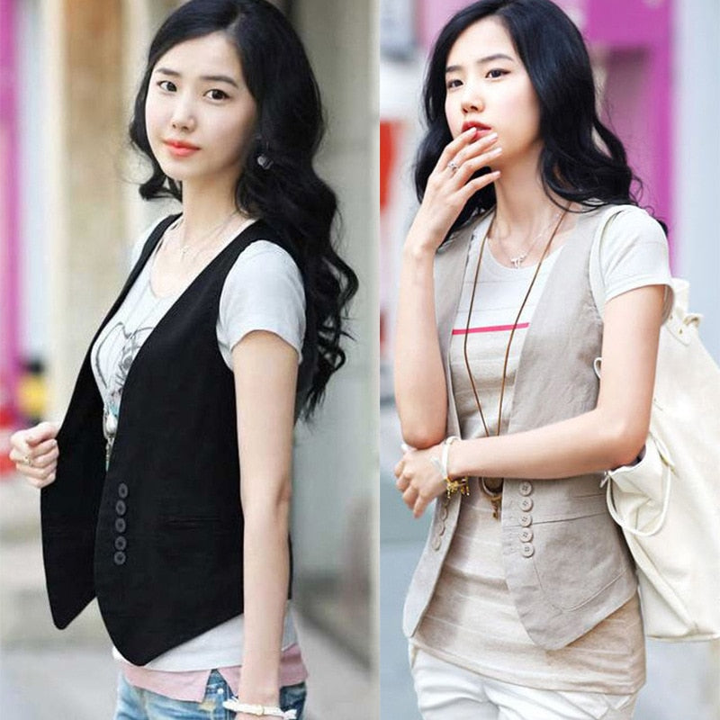 MS spring new Korean all-match slim suit vest vest / small vest vest size dress female