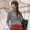 INMAN Autumn Turtleneck Long Sleeve Cotton Fit Slim Striped T Shirt Women