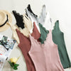 Sexy Women Lace Camisole Splicing Double V-neck Vest Plain Slim Sling Camis Solid Colors