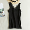 Sexy Women Lace Camisole Splicing Double V-neck Vest Plain Slim Sling Camis Solid Colors