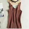 Sexy Women Lace Camisole Splicing Double V-neck Vest Plain Slim Sling Camis Solid Colors