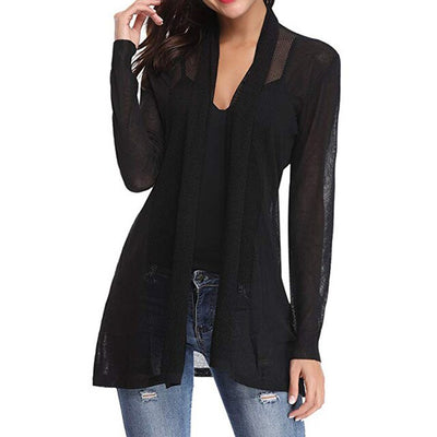 New Fashion High Quality Womens Casual Sexy Long Sleeve Open Front Patchwork Cardigan Sweater Coat Drop Shipping