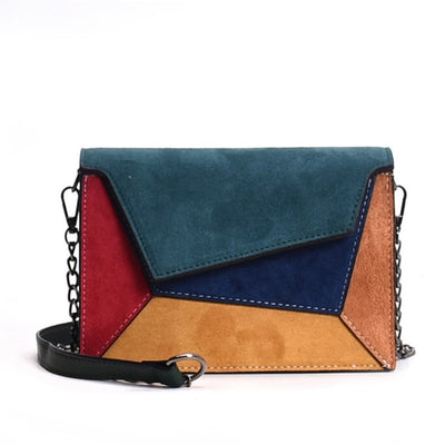 SMOOZA Fashion Quality Leather Patchwork Women Messenger Bag Female Chain Strap Shoulder Bag Small Criss-Cross Ladies' Flap Bag