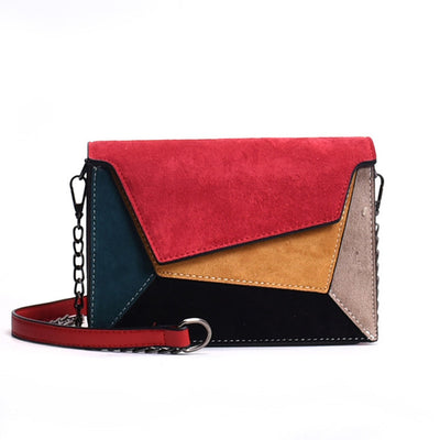 SMOOZA Fashion Quality Leather Patchwork Women Messenger Bag Female Chain Strap Shoulder Bag Small Criss-Cross Ladies' Flap Bag