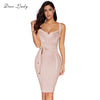 Deer Lady 2019 Bandage Dress New Arrivals Summer Yellow Bodycon Dress V Neck Spaghetti Strap Autumn Bandage Dress Party Women