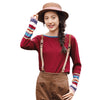 INMAN New Long Sleeve O-Neck Striped Sweater Casual Bottoming  Pullovers Winter Women