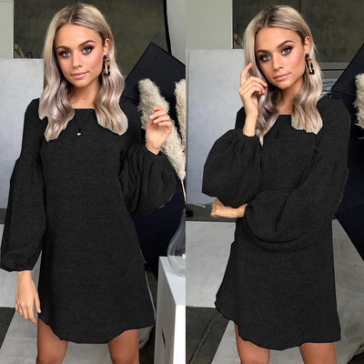 Danjeaner Autumn Knitted Sweater Women Spring Loose Long Sweater Dress Winter Basic Dress Warm Female Sweaters Ladies Pullovers