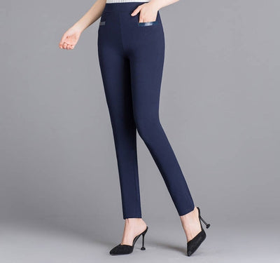 2019 Plus Size pocket women High Waist black pants women high elastic Skinny pants Stretchy Women trousers XXL