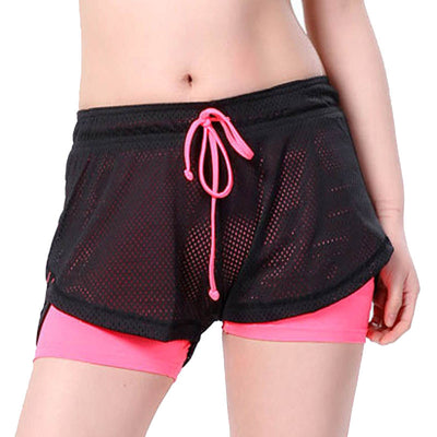 Summer Double Layer Shorts Women Skinny Fitness Shorts Women Elastic Casual Shorts Female Joggings pantalones cortos mujer